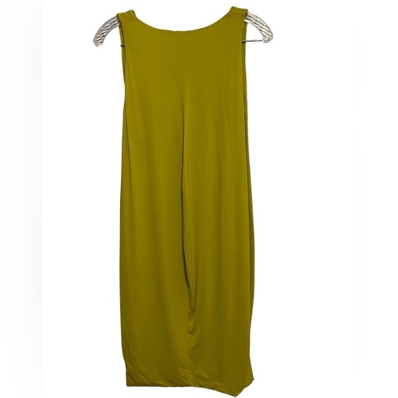 MaxMara chartreuse cowl neck sleeveless midi dress - Picture 5 of 12